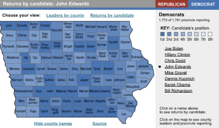 Full IOWA CAUCUS RESULTS | The Electoral Map