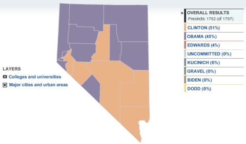 las vegas nevada map. Nevada Democratic Electoral